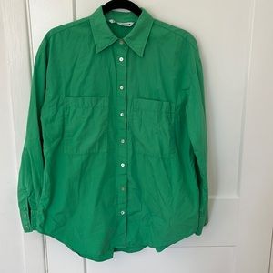 Zara green button down, size xs